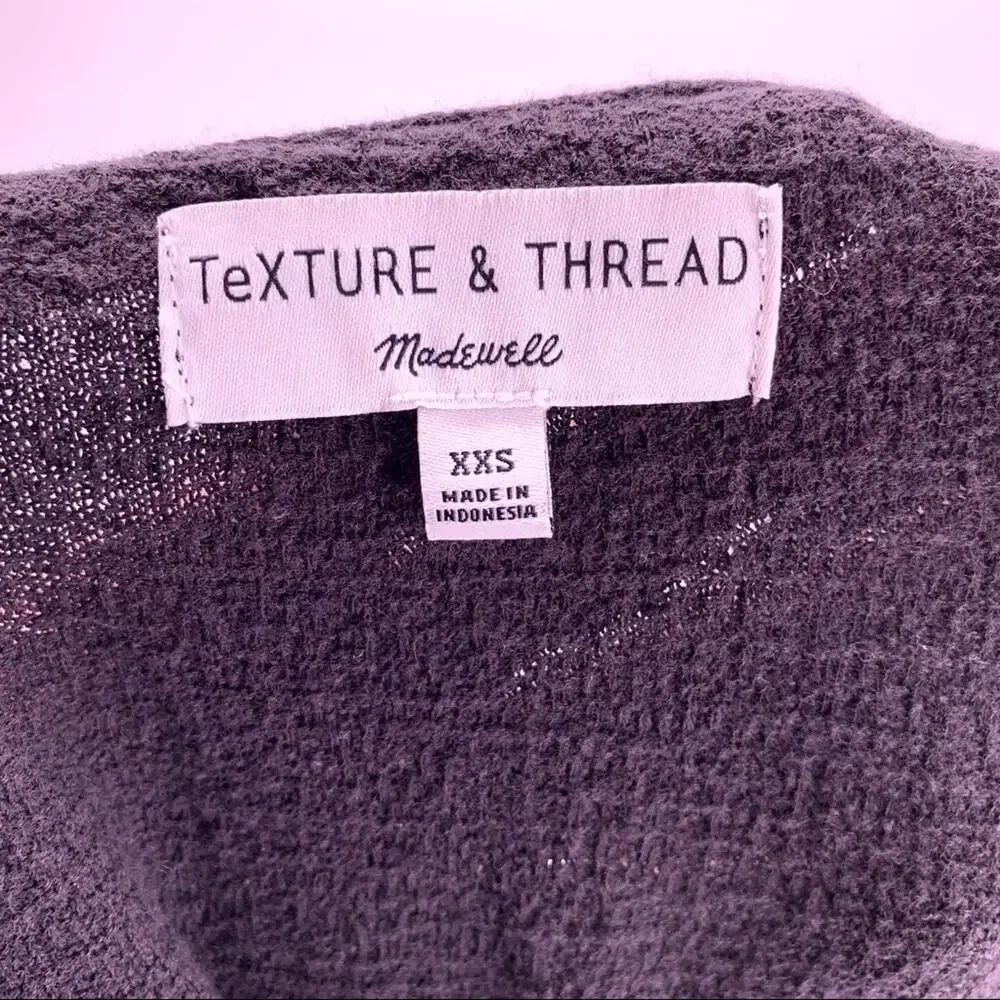 Madewell Black Texture & Thread Cotton Tee Shirt XXS